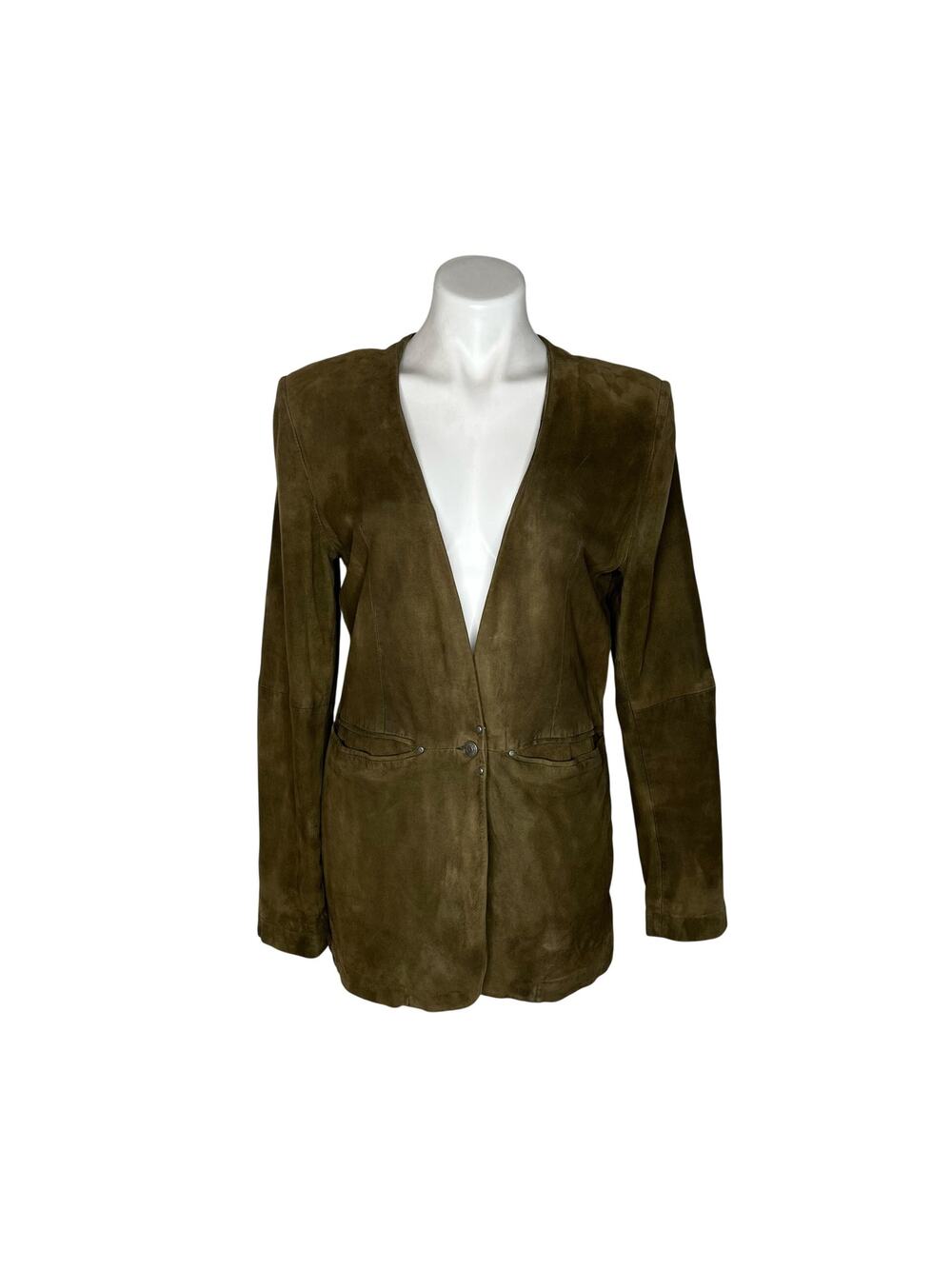 DIESEL Suede Split Back Jacket Blazer Dark Olive Size Medium